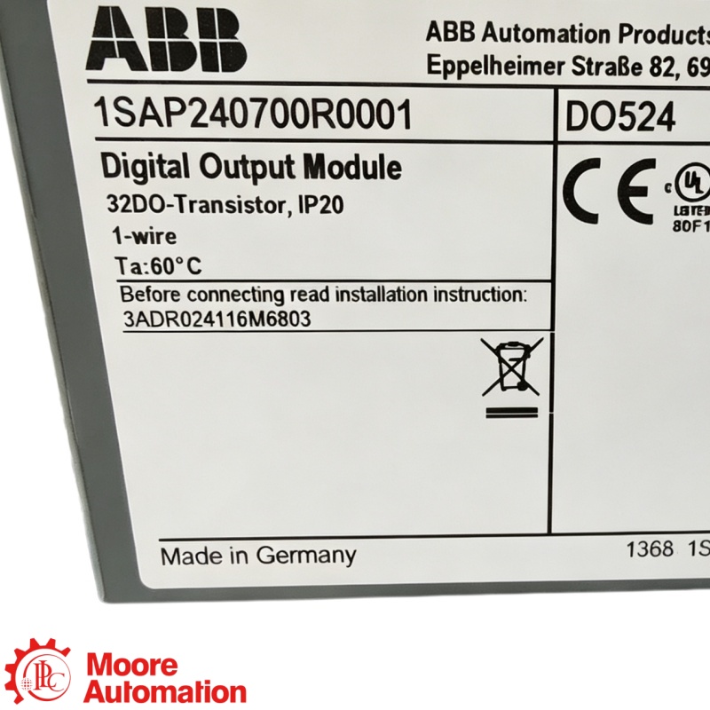 โมดูลเอาต์พุตดิจิทัล 32 แชนเนล ABB DO524 AC500 S500