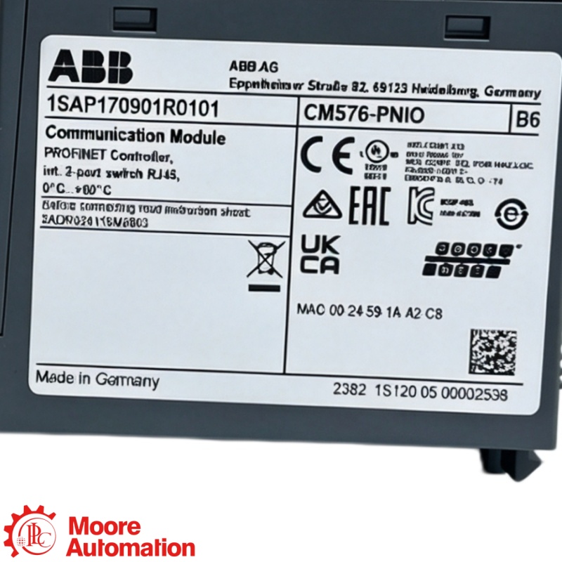 การระบุตัวตนและการสนับสนุนทางวิศวกรรมของ ABB CM576-PNIO