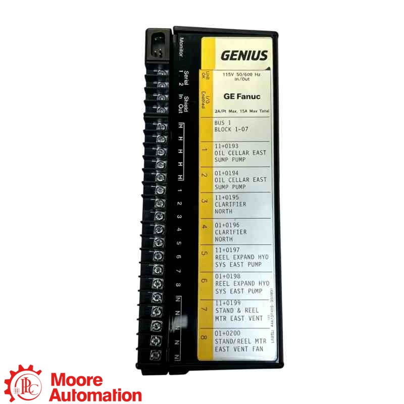 GE Fanuc IC660BBD100 Genius I/O 115 VAC 8-Circuit I/O Block