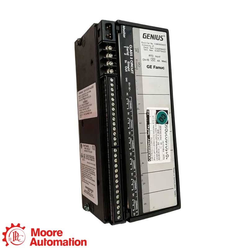 GE Fanuc IC660BBA021 Genius I/O 24/48 VDC RTD 6-Input Block