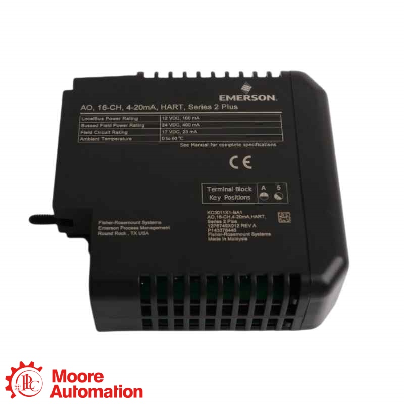 การ์ดเอาต์พุตอะนาล็อก HART 4-20 mA 16 ช่องสัญญาณสำรอง Emerson VE4035S2B4