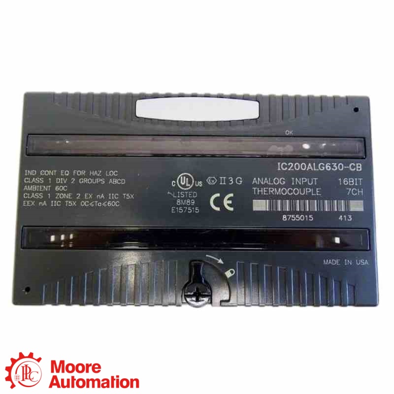 โมดูลอินพุตอะนาล็อก 7 ช่องสัญญาณ GE Fanuc IC200ALG630-CB VersaMax สำหรับเทอร์โมคัปเปิล 16 บิต