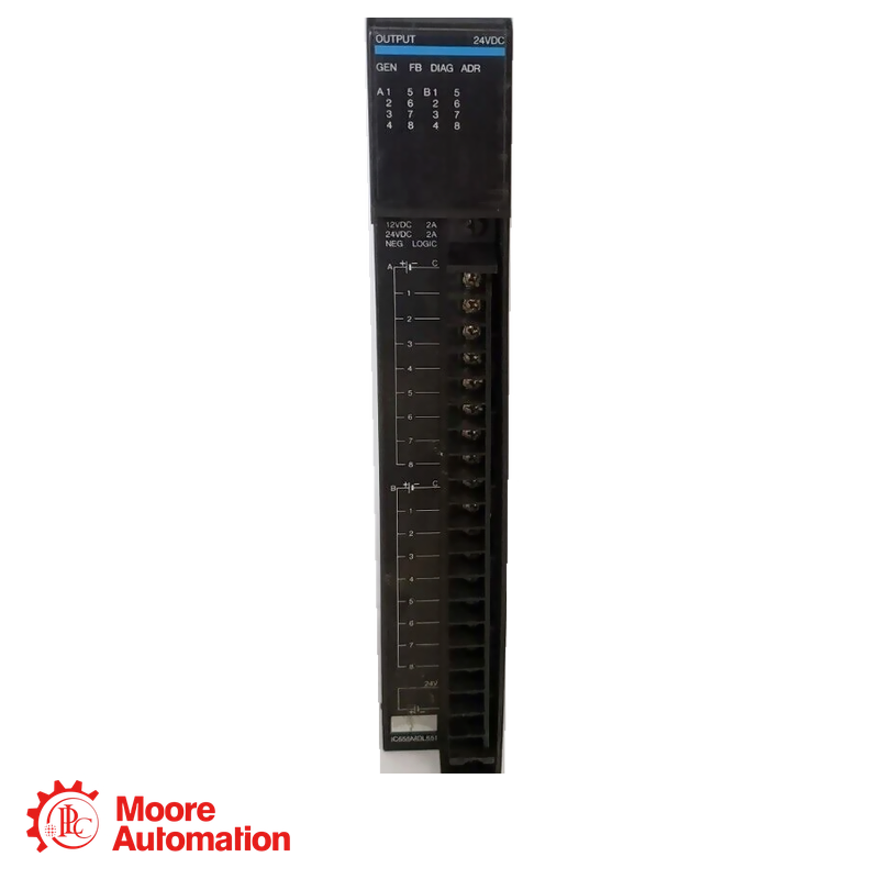 GE Fanuc IC655MDL551 Series Five 16-Point 12–24 VDC Negative-Logic Output Module